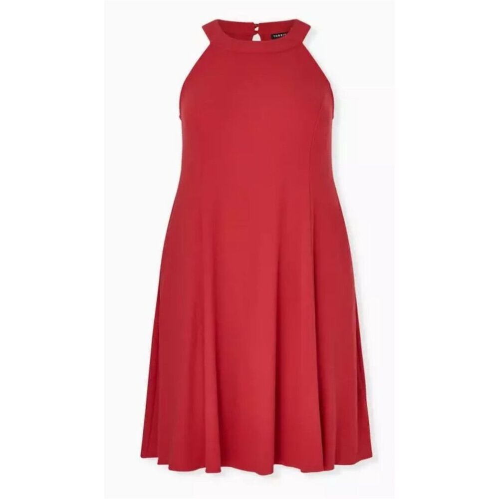Torrid 00 Sleeveless Rib Trapeze‎ Dress A-Line Dress Size M/L 10 NWT